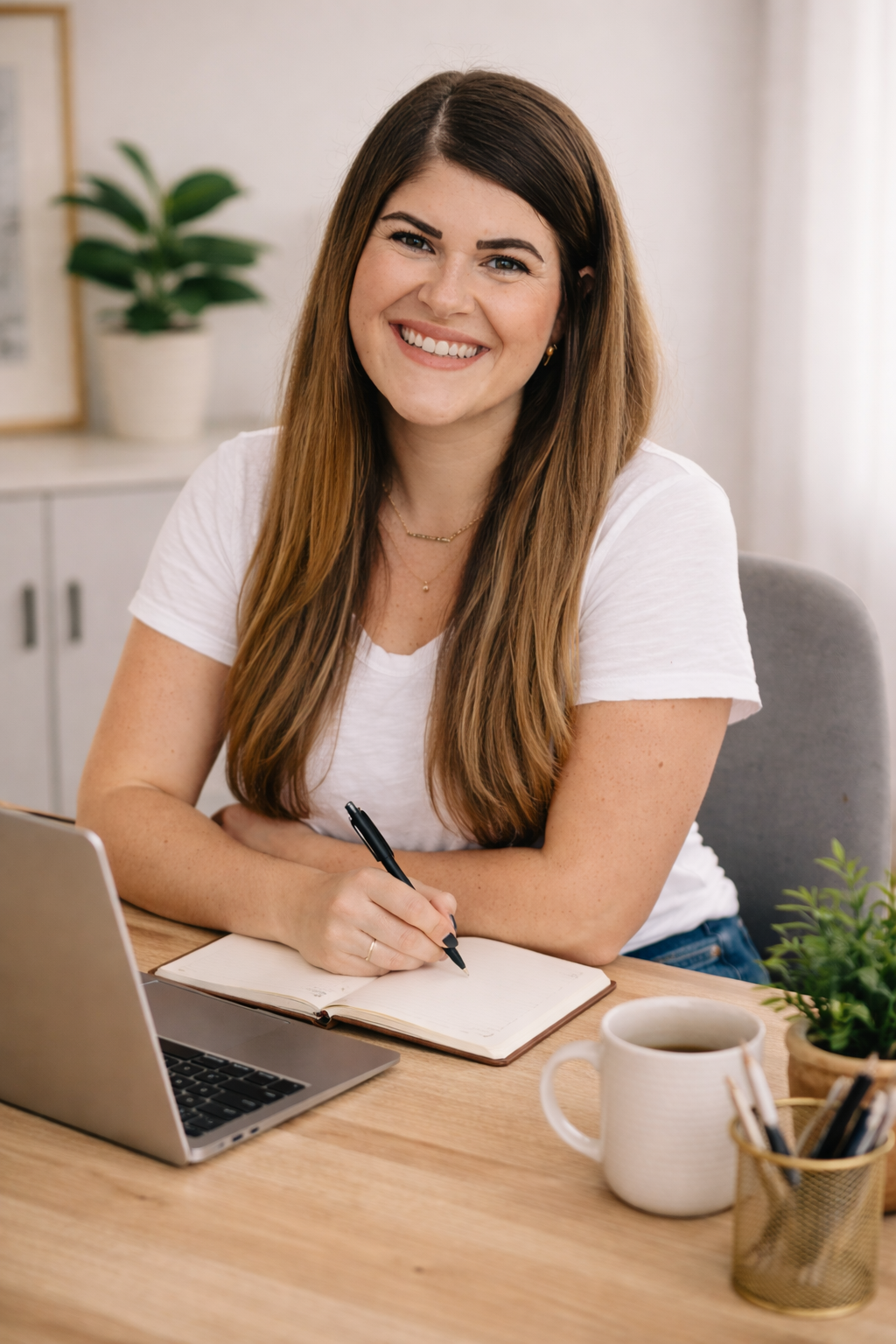 Kelsey Smith working at her desk